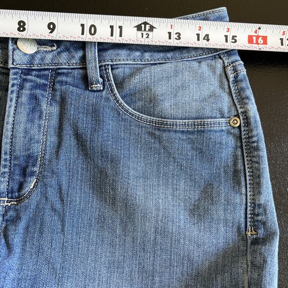 NYDJ Jeans Size 8 Blue Skinny Ankle Lift Tuck Tech Bling Embroidered Pockets - Picture 9 of 12